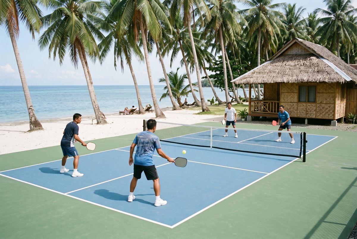 Pickleball court at a beach resort
