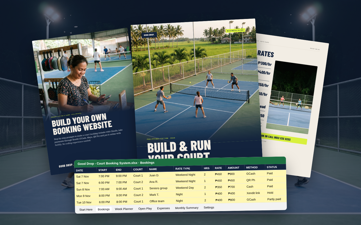 Build and Run Your Court guide with booking templates