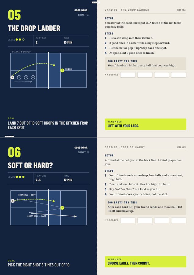 Printable drill cards, front and back