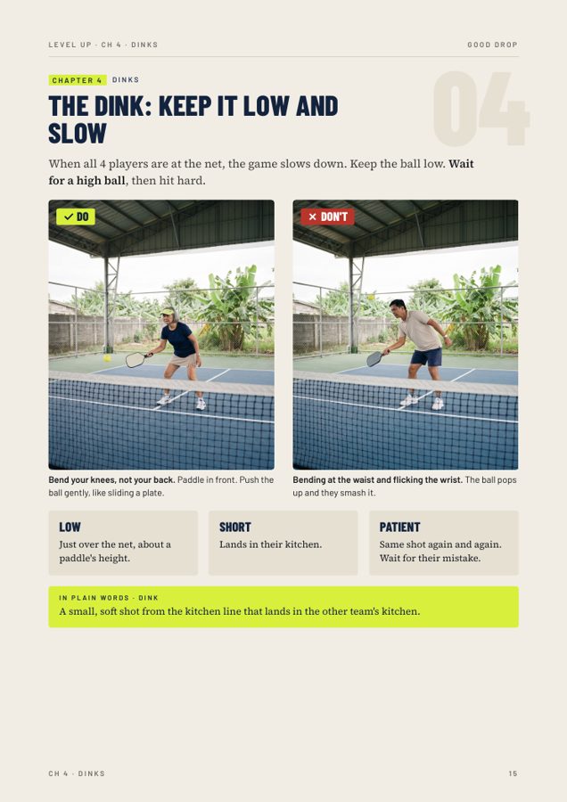Book page: the dink, do and don't photos