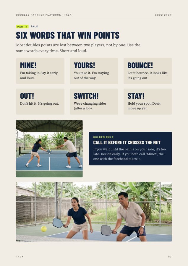 Doubles partner playbook: six words that win points