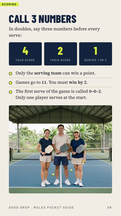 Rules pocket guide: call 3 numbers